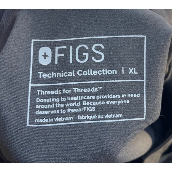 Figs Womens Kitale Black Maternity Scrub Top Size XL Labor and Delivery Stretch - Picture 9 of 11